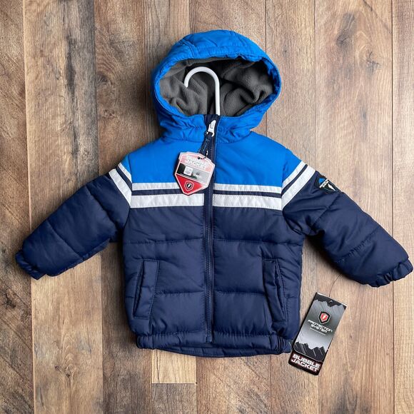Protection System Snow Jacket Youth 12M Blue Hooded Windbreaker Puffer NWT 2220 - Picture 1 of 12